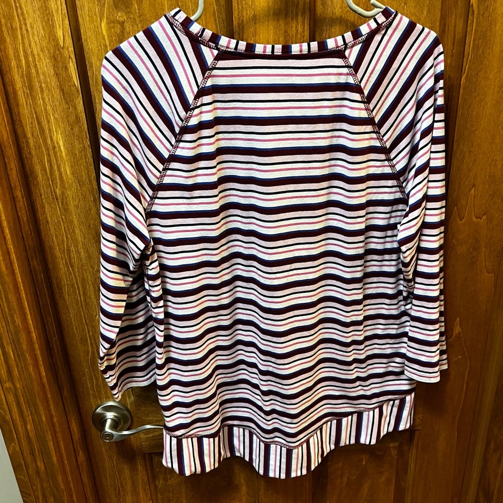 Women’s St John’s Bay Striped Blouse Large - Picture 3 of 4